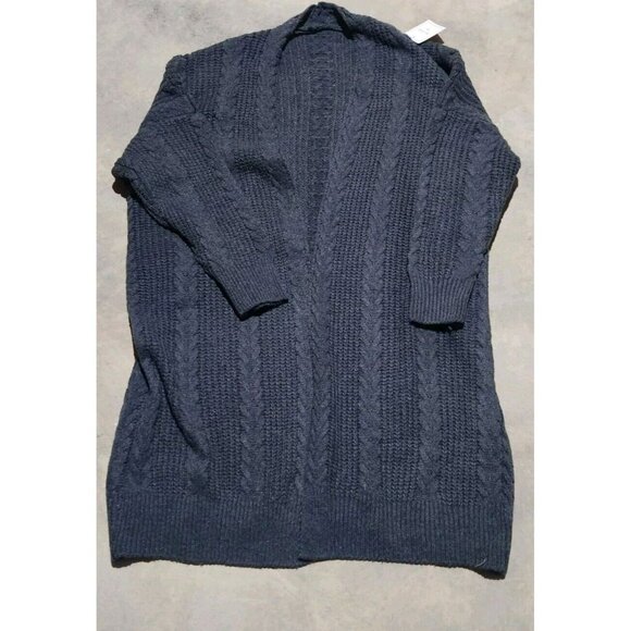 Redlove Paris Gray Super Cable Knit Cardigan Sweater (L) NWT - Picture 1 of 7